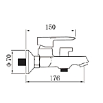 Смеситель для ванны Dikalan K2982 (D3170) короткий излив