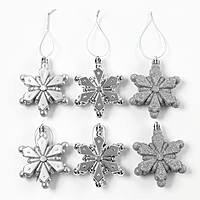 Ёлочная игрушка новогодняя «Снежинки», на Новый год, цвет серебристый