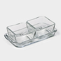 Менажница составная BAROQUE 2+1 ( 2*70 мл+ 1* 140 мл)  15*7,5см 1279/PD1279GCL