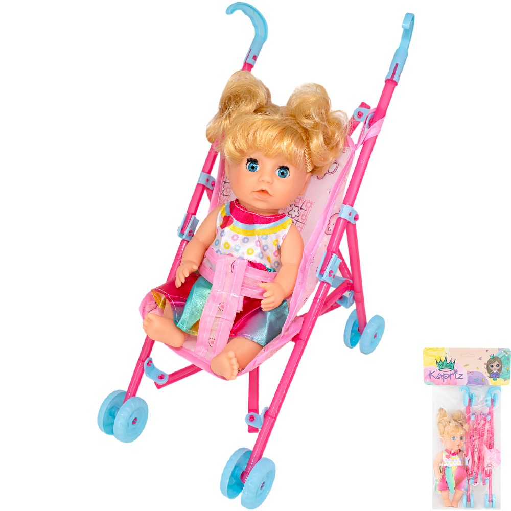 Пупс с коляской Miss Kapriz MK2320K-GB в пакете