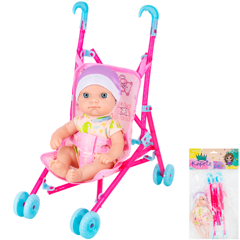 Пупс с коляской Miss Kapriz MK2320K-CC1 в пакете