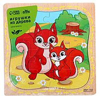 Пазл в рамке «Бельчонок и мама»