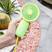 Портативный вентилятор YM88151, 250 мАч, 1 режим, кабель для зарядк, зелёный