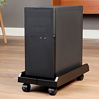Подставка под системный блок на колёсах, 20/30 - 45 см, металл, пластик, чёрная