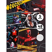 Комплект тетрадей из 5 шт "Мстители", 48 листов, в клетку