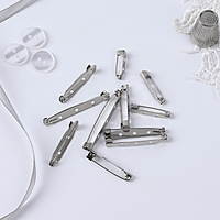 Ассорти основ для броши, 45 / 40 / 32 / 30 /25 / 20 мм, 12 шт, цвет серебряный