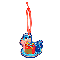 Ёлочная деревянная подвеска на новый год «Змея» со скретч-слоем, новогоднее украшение