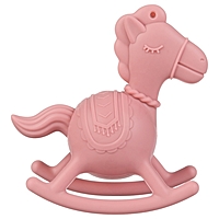 Игрушка - прорезыватель силиконовый с погремушкой «Лошадка», цвет розовый, Крошка Я