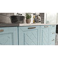 Кухня прямая «Агава», со столешницей, 2000×600 мм, цвет акация белая/аква