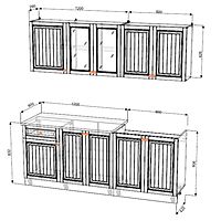 Кухня прямая «Агава», со столешницей, 2000×600 мм, цвет акация белая/аква