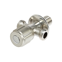 Кран двойной ZEIN engr, 1/2" х 1/2", однин вентиль, кран-букса керамика, нерж. сталь, сатин   104508