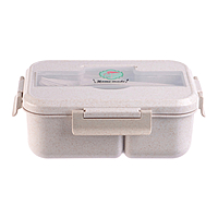 Ланч бокс с отделениями для еды, контейнер для еды, 1.1 л, 21.5 х 7.6 х 15 см, бежевый
