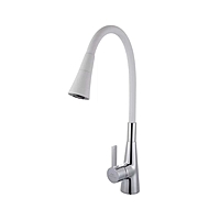 Смеситель для кухни Fashun A4153+B13 гибкий излив белый