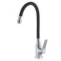 Смеситель для кухни Fashun A4186-7 гибкий излив черный/хром