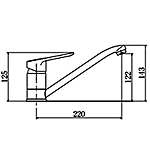 Смеситель для кухни Fashun A4207 длинный излив хром