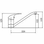 Смеситель для кухни Fashun A4203 длинный излив хром