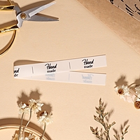 Бирки из силикона на ленте 5*1,5см *5шт Hand made силикон прозрач мат/черный АУ