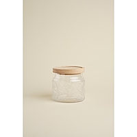 Банка для сыпучих продуктов с деревянной крышкой SL Home "Валенсия" 1 л, 12х11,5 см