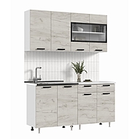 Кухня Рио NEW 1,6м, Дуб Крафт Белый/Антарес столешница