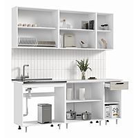 Кухня прямая «Рио» NEW, со столешницей, 2000 мм, цвет дуб крафт белый/антарес столешница