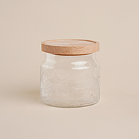 Банка для сыпучих продуктов с деревянной крышкой SL Home "Ивелин" 1 л, 12х12 см