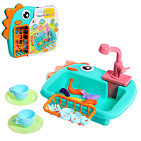 Игровой модуль кухни "Раковина-Динозаврик" с набором продуктов МИКС