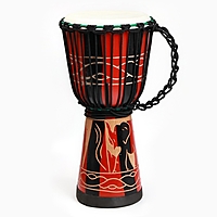 Барабан Джембе "Слон", 23 х 50 см, красный