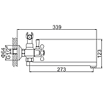 Смеситель для ванны Ledeme L2319 длинный излив