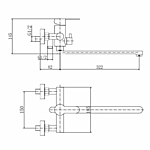 Смеситель для ванны Fashun A52201-8 длинный излив белый