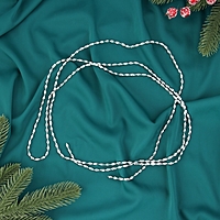 Бусы на ёлку 2 м d-3 мм "Овалы грани" серебро