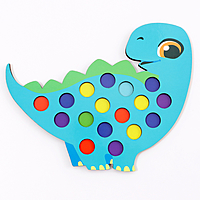 Сортер "Дино"  с бомбошками и пинцетом 15*21см