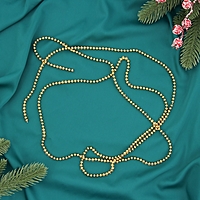 Бусы на ёлку 2 м d-4 мм "Бусинки" золото