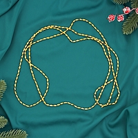 Бусы на ёлку 2 м d-3 мм "Овалы грани" золото