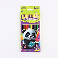 Цветные карандаши, 12 цв трехгранные ArtFox "Панда"