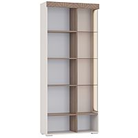 Шкаф 2-х дверный «Вена», 850×326×2000 мм, стекло, кашемир серый / МДФ ясень шимо тёмный