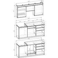 Кухня «Оливия», левая мойка, 1800×600 мм, цвет крафт золотой/белый