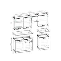 Кухня прямая «Варя», со столешницей, 2200×600 мм, цвет сонома/белый