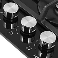 Варочная панель HOMSair HGG646BK, газовая, 4 конфорки, чёрный