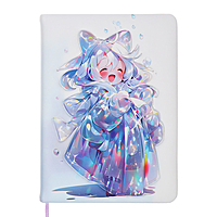 Записная книжка подарочная 96л,линия, цветной срез,обложка ПВХ 3D Аниме (17,7х12,4см)