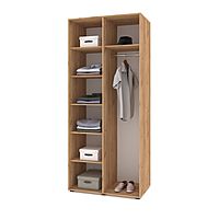 Шкаф 2-х створчатый Стоун с штангой и полками , 1000х560х2300 Золотой дуб/графит