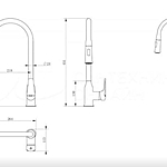 Смеситель для кухни Haiba HB73816-7 выдвижная лейка черный