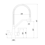 Смеситель для кухни Fmark FS0762Q под фильтр гибкий графит