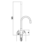 Смеситель для кухни Fmark FS8442-04 гибкий излив сатин/серый