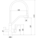 Смеситель для кухни Fmark FS0662-H02 под фильтр черный/серый