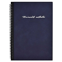 Записная книжка А4, 96 листов на гребне ESCALADA, интегральная обложка из искусственной кожи, тиснение фольгой, блок 70 г/м2, синий