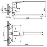 Смеситель для ванны Haiba HB22198 длинный излив хром