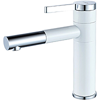 Смеситель для раковины Ledeme L1152 с гайкой белый/хром