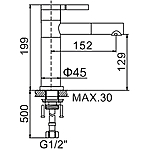 Смеситель для раковины Ledeme L1152 с гайкой белый/хром