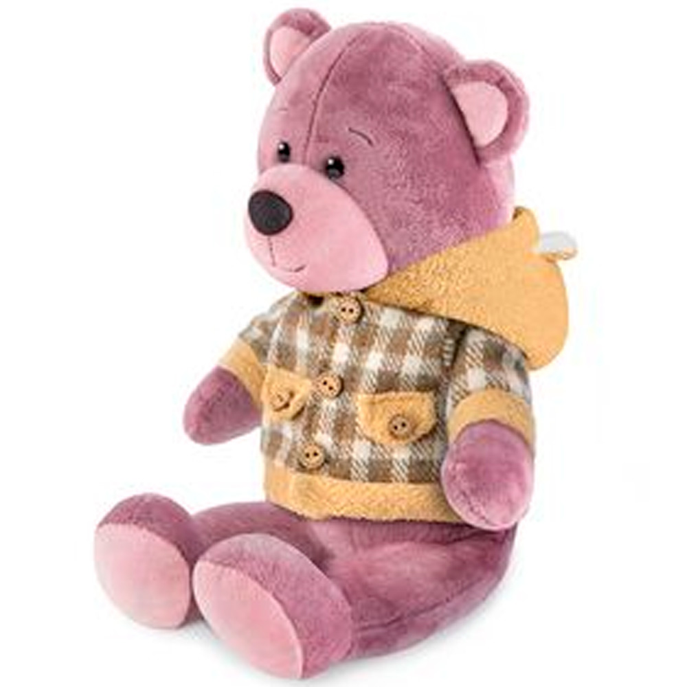 Мягкая игрушка Мишка Ронни в клетчатой толстовке 21 см