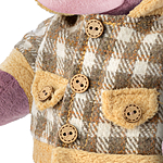 Мягкая игрушка Мишка Ронни в клетчатой толстовке 21 см